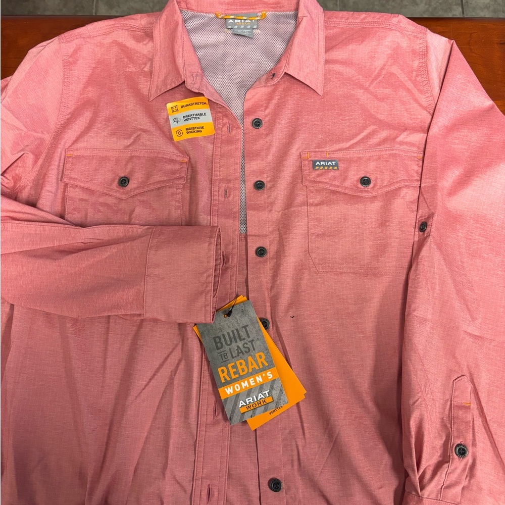 Ariat Rebar Venttek Jester Red Heather Button Up